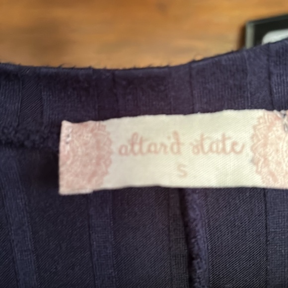 ALTAR’D STATE Solid Navy Blue Ribbed Swing Style Tank w/Cream Trim, Small, GUC. - Picture 3 of 6